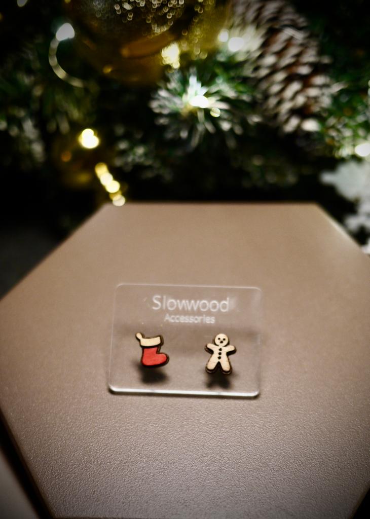 Slowwood 聖誕限定木製耳環，手工雕刻聖誕元素
節日系列耳飾，融合原木與節慶造型的手作耳環