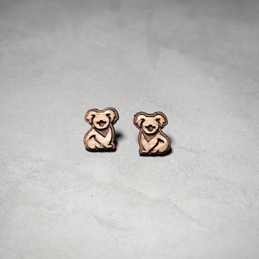【樹熊】木製動物系列耳環 - Slowwood Creation
